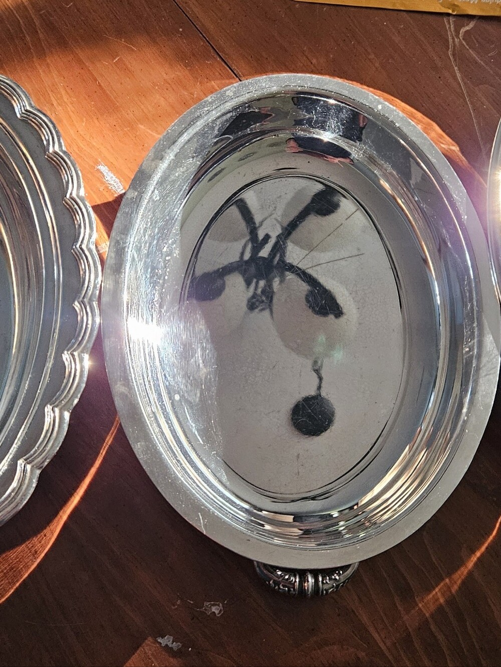 3 Vintage Silverplated Oval Trays
